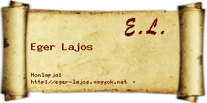 Eger Lajos névjegykártya